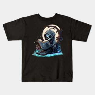 Reading Grim Reaper Kids T-Shirt